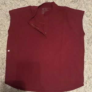 Figs Technical Collection Maroon Scrub Top Size Small